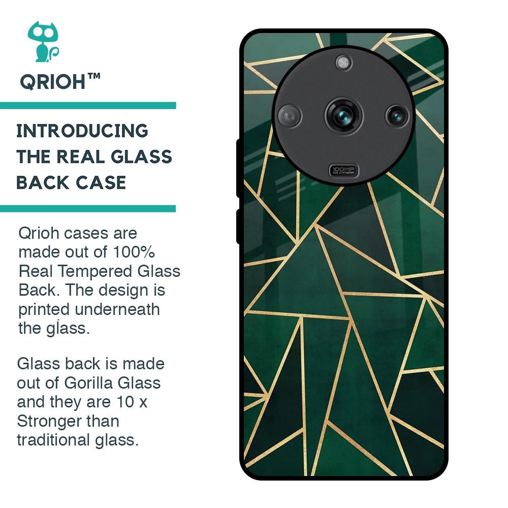 Abstract Green Glass Case For Realme Narzo 60 5G