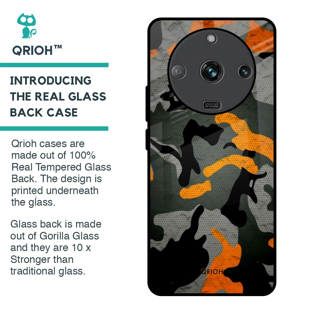 Camouflage Orange Glass Case For Realme Narzo 60 5G