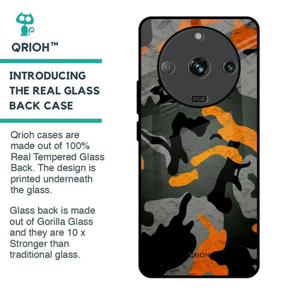 Camouflage Orange Glass Case For Realme Narzo 60 5G