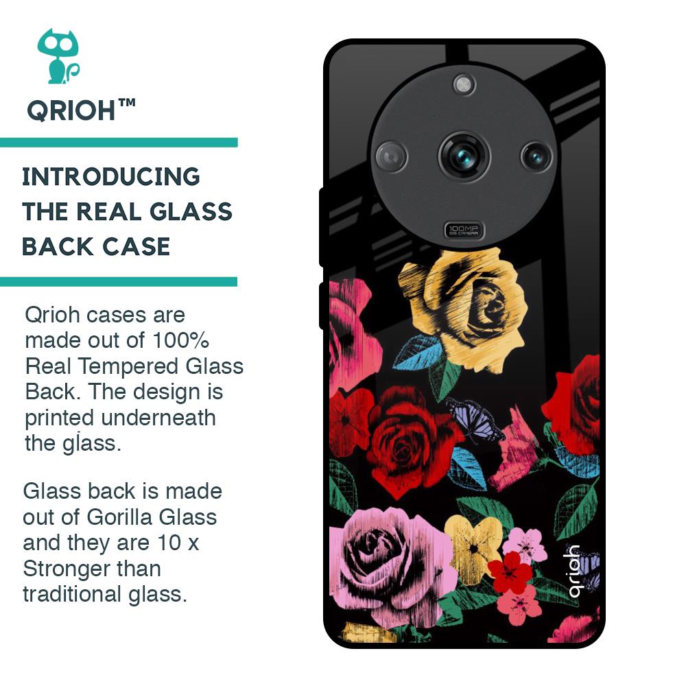 Floral Decorative Glass Case For Realme Narzo 60 5G
