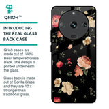 Black Spring Floral Glass Case for Realme Narzo 60 5G