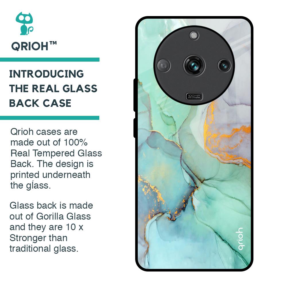 Green Marble Glass Case for Realme Narzo 60 5G