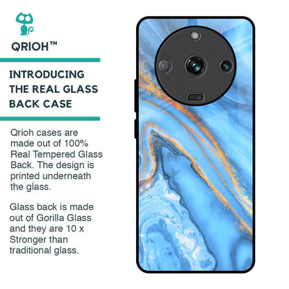 Vibrant Blue Marble Glass Case for Realme Narzo 60 5G