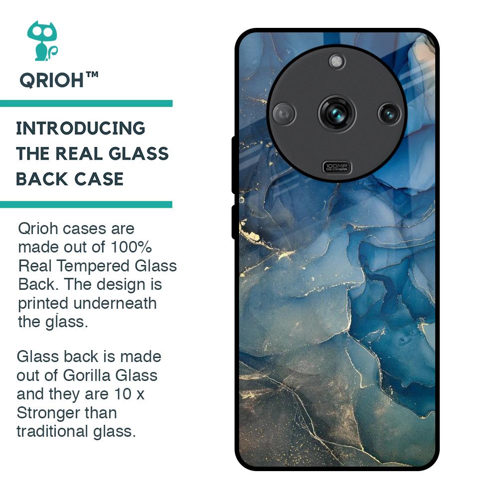 Blue Cool Marble Glass Case for Realme Narzo 60 5G