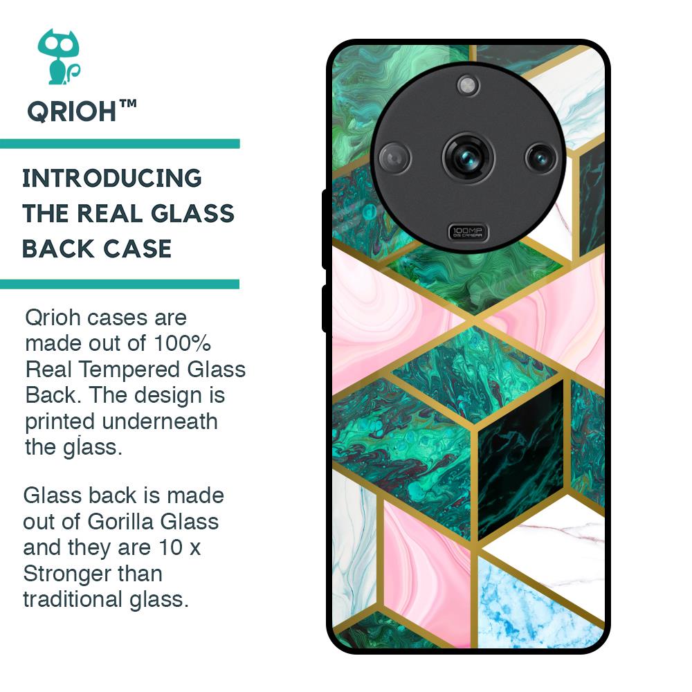 Seamless Green Marble Glass Case for Realme Narzo 60 5G