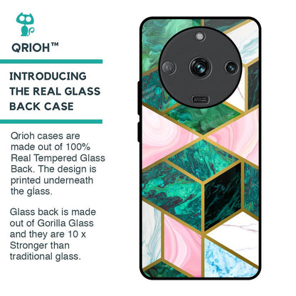 Seamless Green Marble Glass Case for Realme Narzo 60 5G