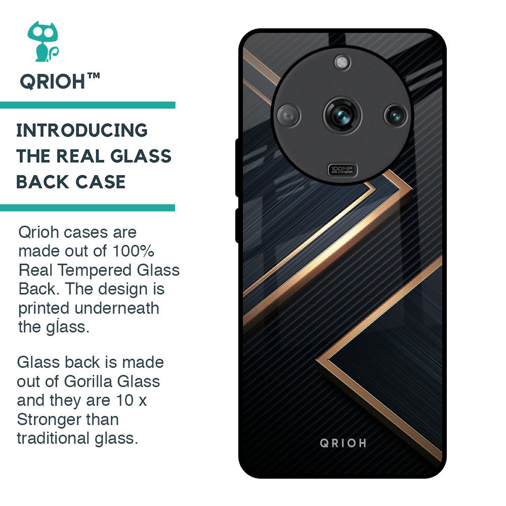 Sleek Golden & Navy Glass Case for Realme Narzo 60 5G