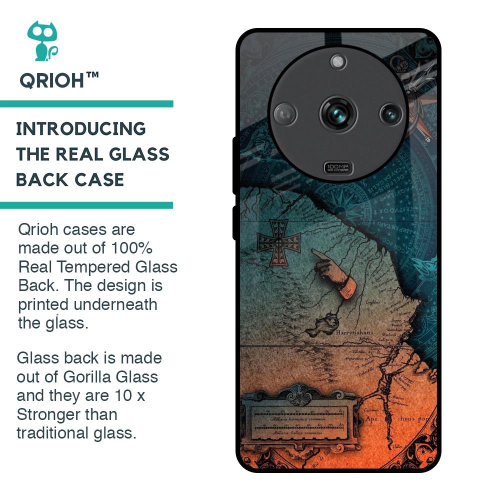 Geographical Map Glass Case for Realme Narzo 60 5G