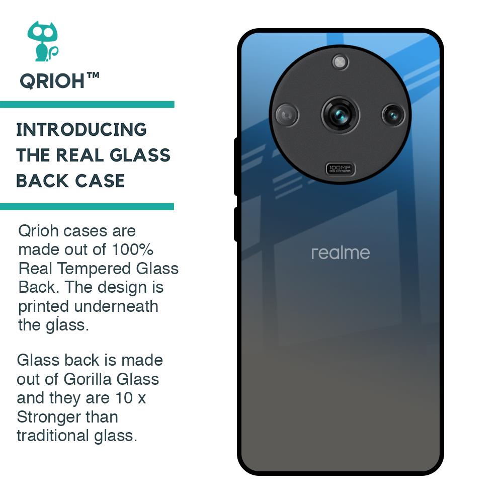 Blue Grey Ombre Glass Case for Realme Narzo 60 5G