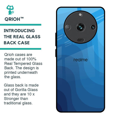 Blue Wave Abstract Glass Case for Realme Narzo 60 5G