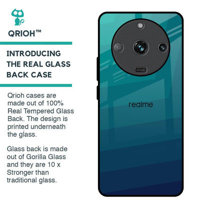 Green Triangle Pattern Glass Case for Realme Narzo 60 5G
