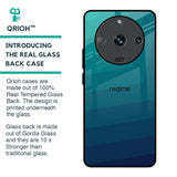 Green Triangle Pattern Glass Case for Realme Narzo 60 5G