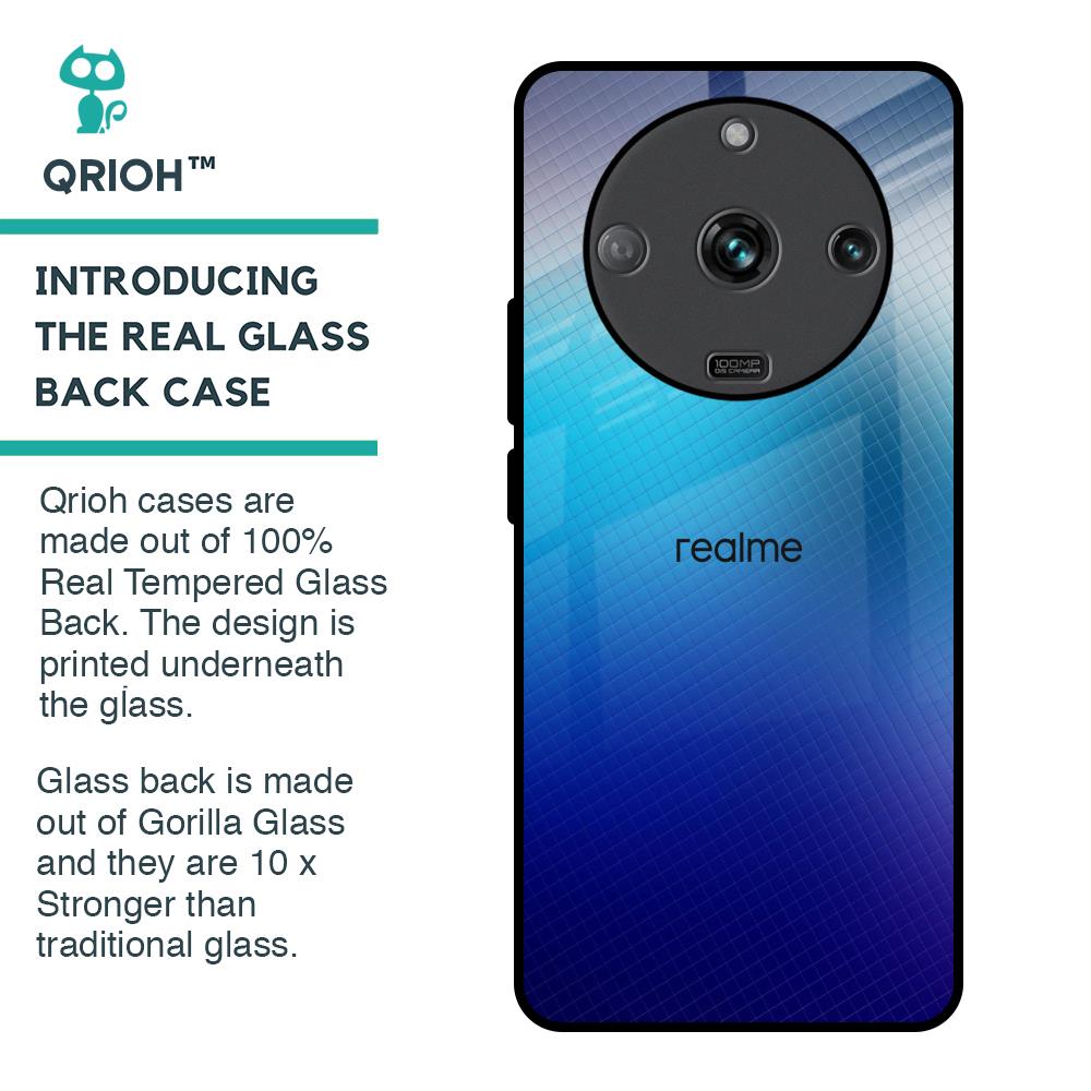 Blue Rhombus Pattern Glass Case for Realme Narzo 60 5G