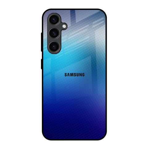 Blue Rhombus Pattern Samsung Galaxy S23 FE 5G Glass Back Cover Online