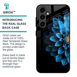 Half Blue Flower Glass Case for Samsung Galaxy S23 FE 5G