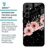 Floral Black Band Glass Case For Samsung Galaxy S23 FE 5G