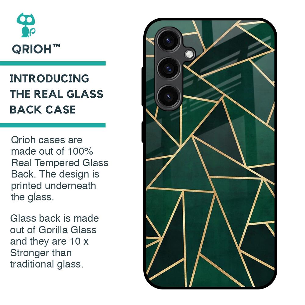 Abstract Green Glass Case For Samsung Galaxy S23 FE 5G