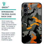 Camouflage Orange Glass Case For Samsung Galaxy S23 FE 5G