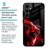 Red Angry Lion Glass Case for Samsung Galaxy S23 FE 5G