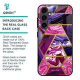 Electroplated Geometric Marble Glass Case for Samsung Galaxy S23 FE 5G