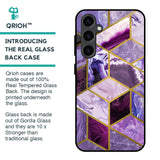 Purple Rhombus Marble Glass Case for Samsung Galaxy S23 FE 5G