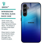 Blue Rhombus Pattern Glass Case for Samsung Galaxy S23 FE 5G