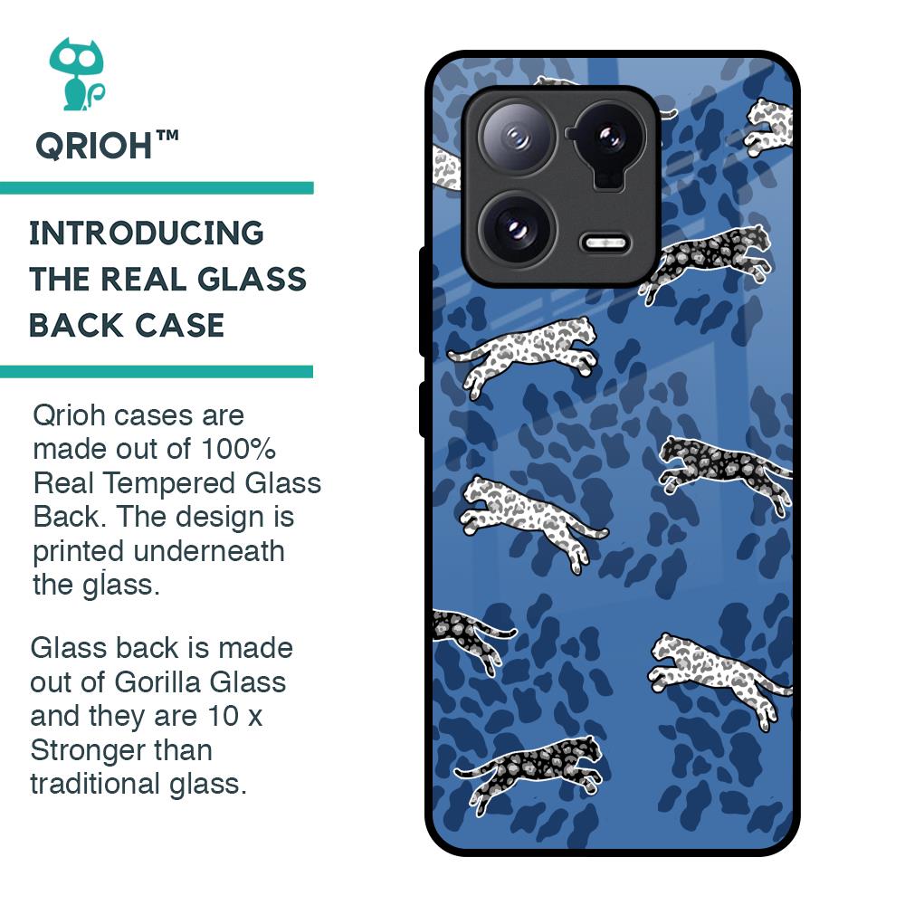 Blue Cheetah Glass Case for Mi 13 Pro