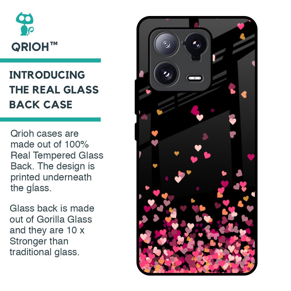 Heart Rain Fall Glass Case For Mi 13 Pro