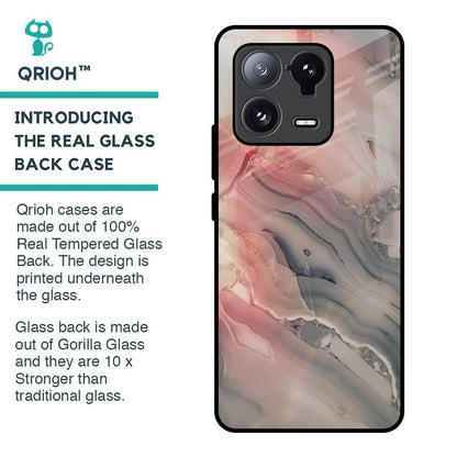 Pink And Grey Marble Glass Case For Mi 13 Pro
