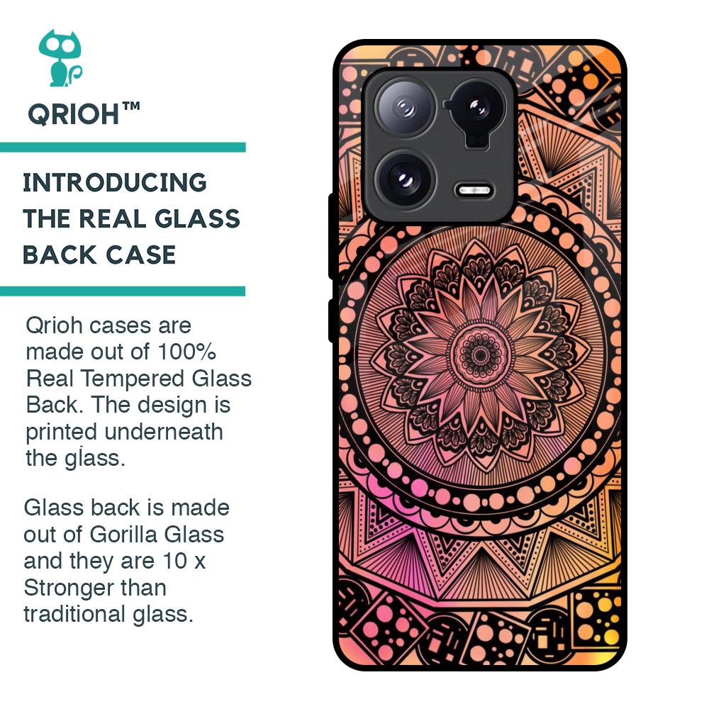 Floral Mandala Glass Case for Mi 13 Pro