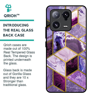 Purple Rhombus Marble Glass Case for Mi 13 Pro