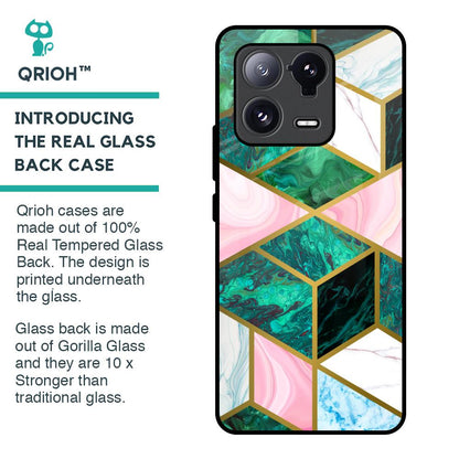 Seamless Green Marble Glass Case for Mi 13 Pro