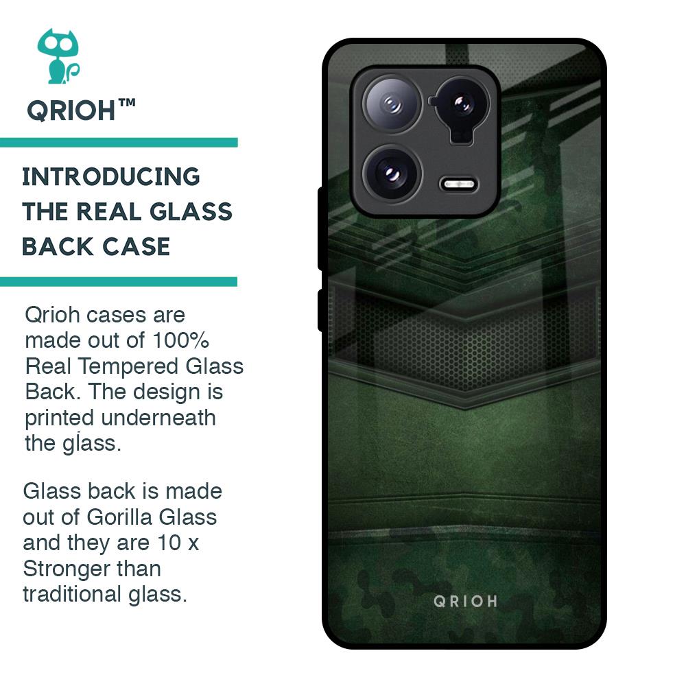 Green Leather Glass Case for Mi 13 Pro