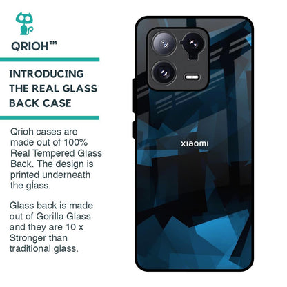 Polygonal Blue Box Glass Case For Mi 13 Pro