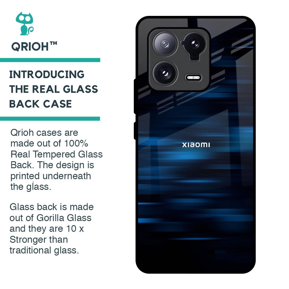 Blue Rough Abstract Glass Case for Mi 13 Pro