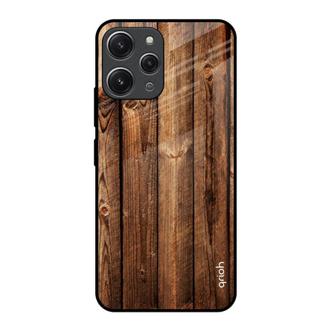 Timber Printed Redmi 12 Glass Back Cover Online
