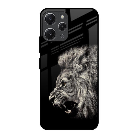 Brave Lion Redmi 12 Glass Back Cover Online