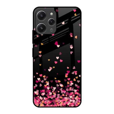 Heart Rain Fall Redmi 12 Glass Back Cover Online
