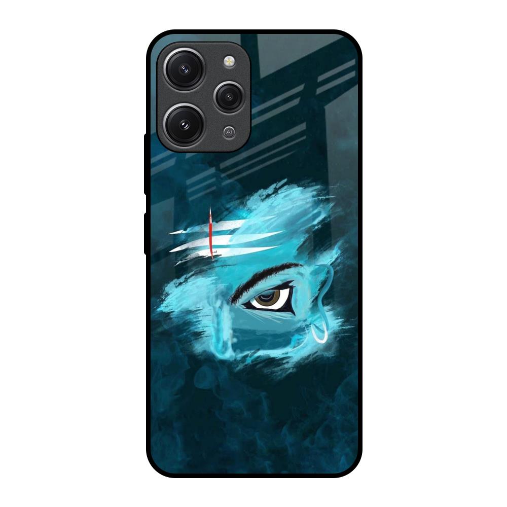 Power Of Trinetra Redmi 12 Glass Back Cover Online