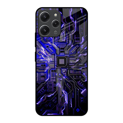 Techno Color Pattern Redmi 12 Glass Back Cover Online