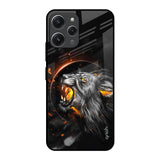 Aggressive Lion Redmi 12 Glass Back Cover Online