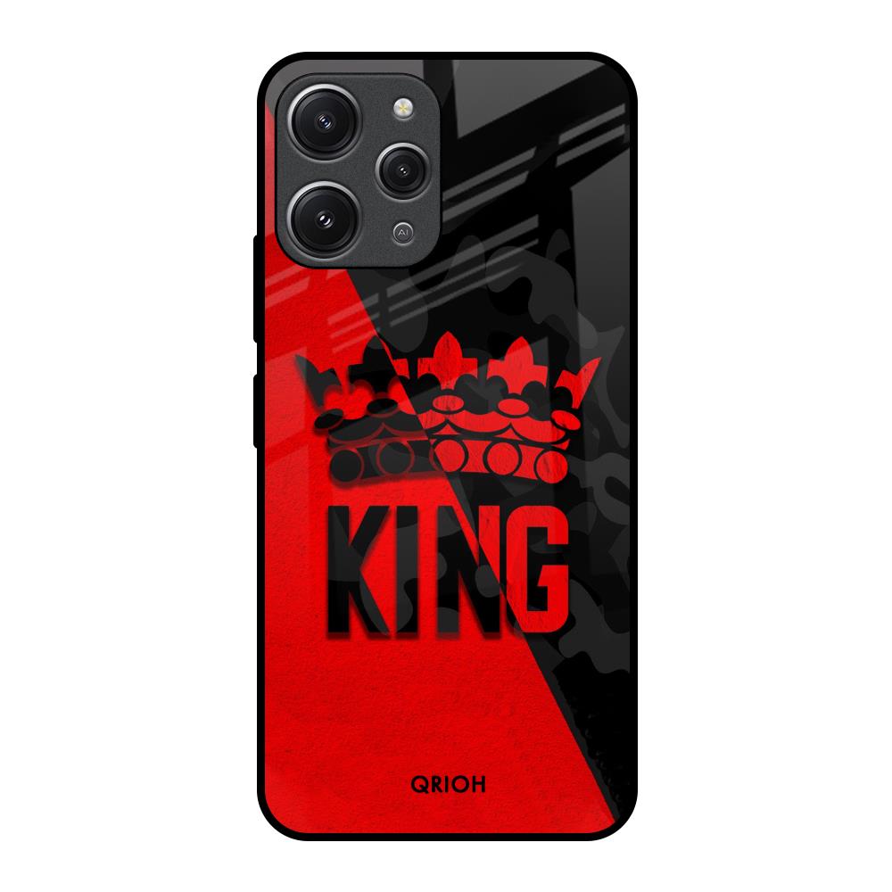 I Am A King Redmi 12 Glass Back Cover Online