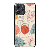 Abstract Faces Redmi 12 Glass Back Cover Online