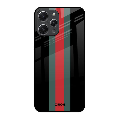 Vertical Stripes Redmi 12 Glass Back Cover Online