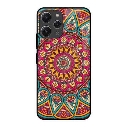 Elegant Mandala Redmi 12 Glass Back Cover Online