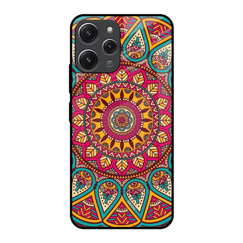 Elegant Mandala Redmi 12 Glass Back Cover Online