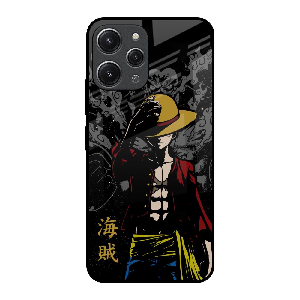 Dark Luffy Redmi 12 Glass Back Cover Online