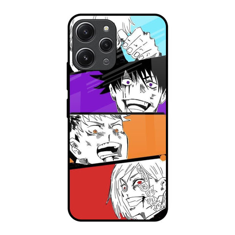 Anime Sketch Redmi 12 Glass Back Cover Online