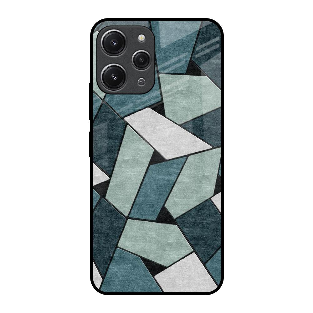 Abstact Tiles Redmi 12 Glass Back Cover Online