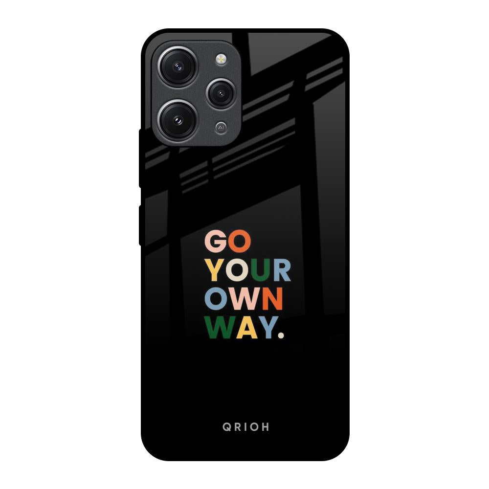 Go Your Own Way Redmi 12 Glass Back Cover Online